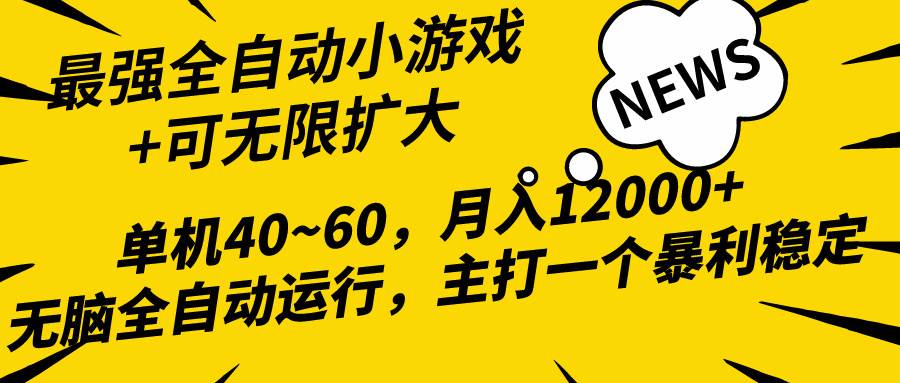 2024最新全网独家小游戏全自动，单机40~60,稳定躺赚，小白都能月入过万