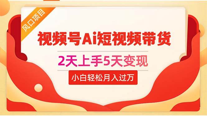 2天上手5天变现视频号Ai短视频带货0粉丝0基础小白轻松月入过万