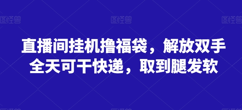 直播间挂机撸福袋，解放双手全天可干快递，取到腿发软