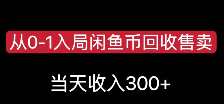 从0-1进到闲鱼币回收再利用售卖，当日变现300，简单缺根筋【揭秘】