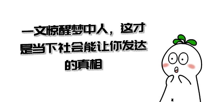 某微信公众号付费文章《一文惊醒梦中人，这才是当下社会能让你发达的真相》