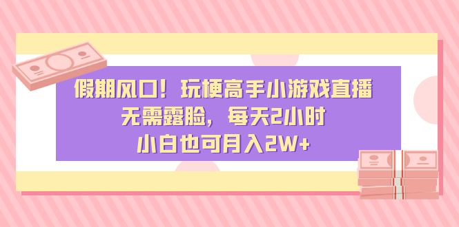 （8769期）假日出风口！造梗大神小游戏直播，不用漏脸，每日2钟头，新手也可以月入2W