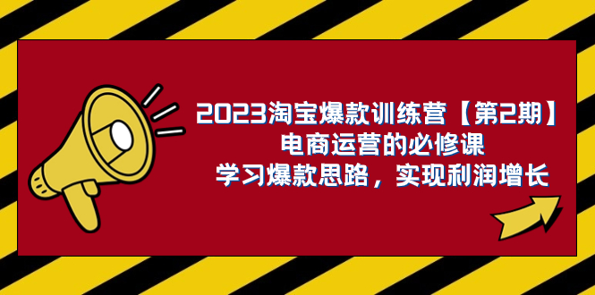 （7756期）2023淘宝爆款夏令营【第2期】网店运营的必修课程，学习培训爆品构思 实现盈利提高