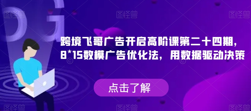 跨境飞哥广告开启高阶课第二十四期，?8*15数模广告优化法，用数据驱动决策