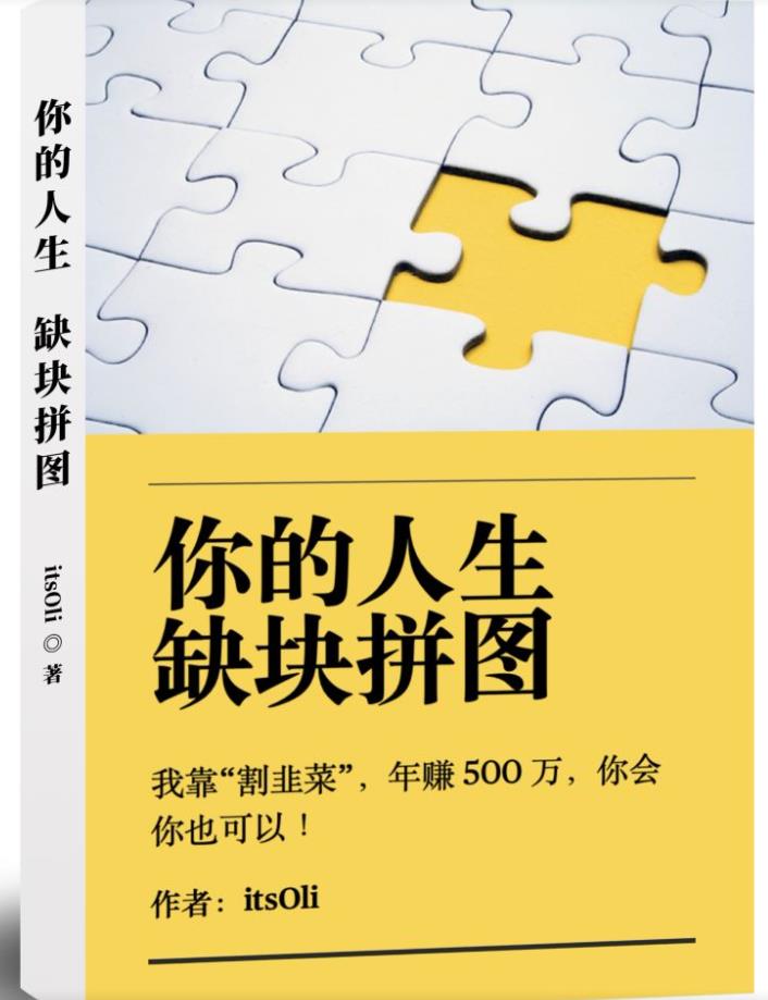 某高赞电子书《你的人生，缺块拼图——我靠“割韭菜”，年赚500万，你会你也可以》