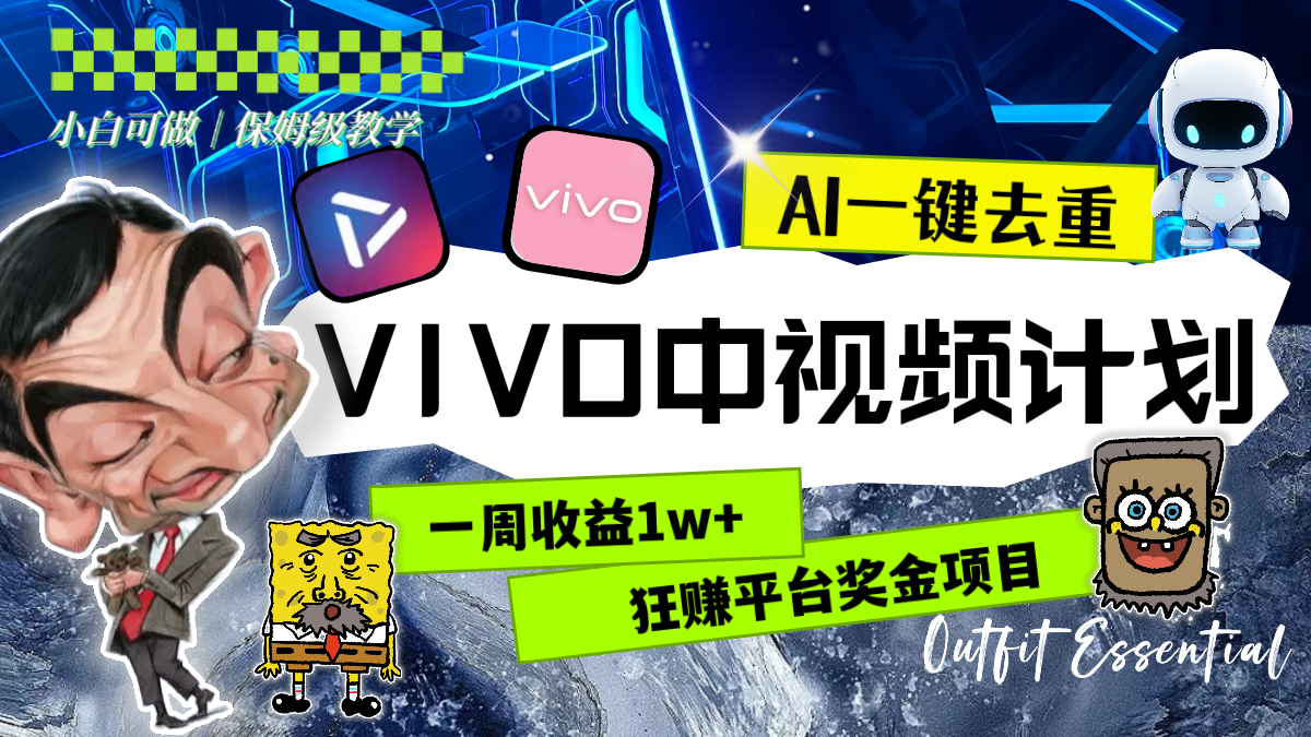 （8427期）一周盈利1w 的VIVO中视频伙伴，用AI一键去重，狂赚服务平台奖励金（实例教程 素材内容）