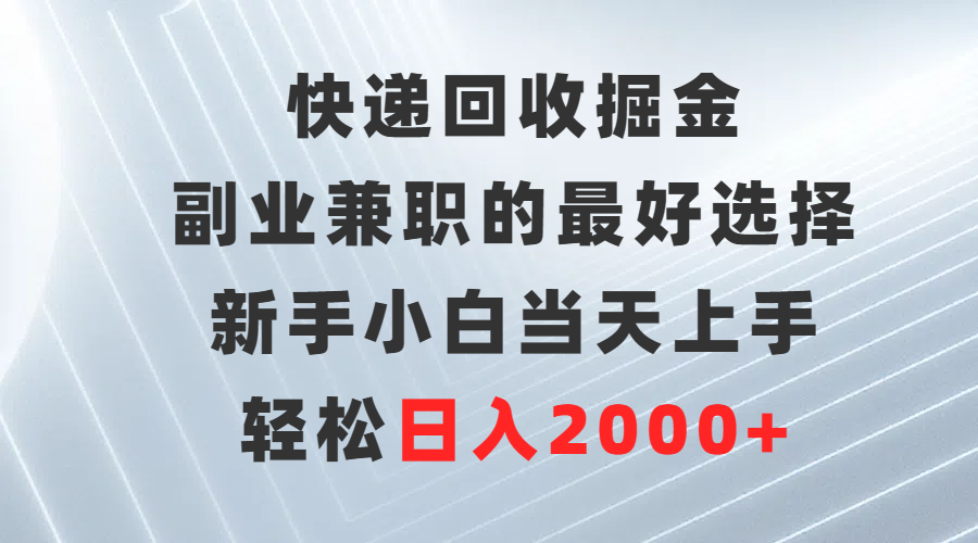 （9546期）快递回收掘金队，副业兼职的最好是选择，新手入门当日入门，轻轻松松日赚2000