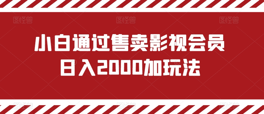 小白通过售卖影视会员日入2000加玩法