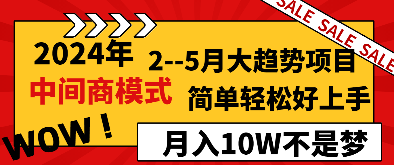 （8978期）2024年2–5月新趋势新项目，运用零售商方式，简单轻松好上手，轻轻松松月薪10W…