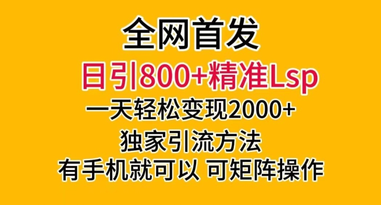 独家首发！日引800 精确老色批，一天转现2000 ，独家代理推广方法，可引流矩阵实际操作【揭密】