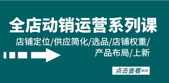 （9845期）店铺·促销经营系列产品课：店铺运营/供货简单化/选款/宝贝权重/产品布局/上架