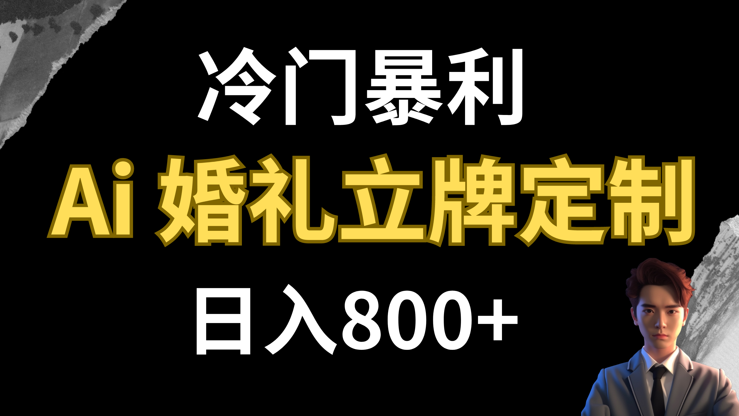 （7770期）小众赚钱项目 AI婚宴广告牌订制 日入800