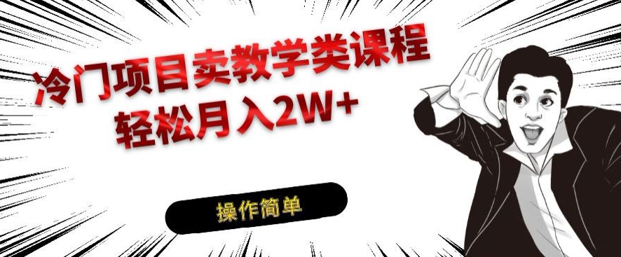 蓝海项目卖课堂教学专业课程，轻轻松松月入2W