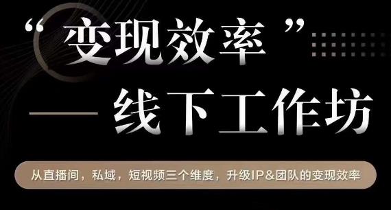 变现高效化线下讨论会，从播直间、公域流量、视短频个三维度，升级IP和团队变现高效化