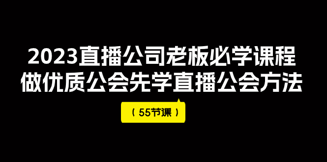 （7738期）2023直播间公司老总必会课程内容，做高品质帮会先学习直播公司方式（55堂课）