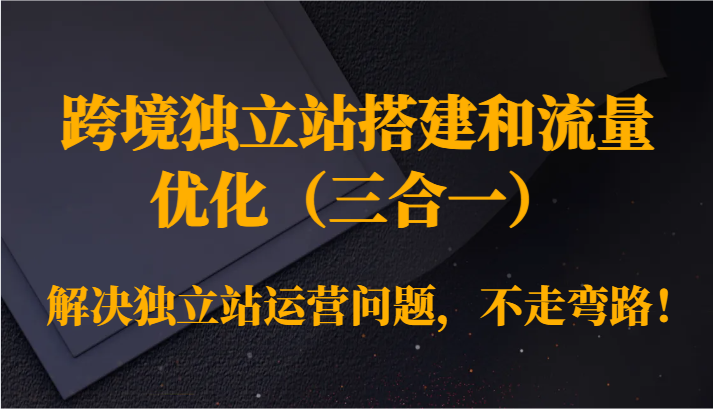 跨境独立站搭建和总流量提升（三合一）处理独立站运营难题，少走弯路！