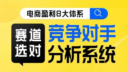 电子商务赢利8大体系·跑道选好，竞争者分析系统软件线上课