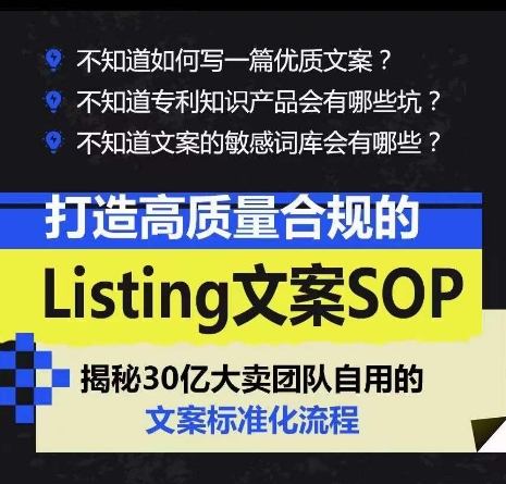 打造高质量合规Listing创意文案SOP，把握亚马逊平台文案工作标准化