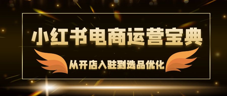 （12497期）小红书电商运营宝典：从开店入驻到选品优化，一站式解决你的电商难题