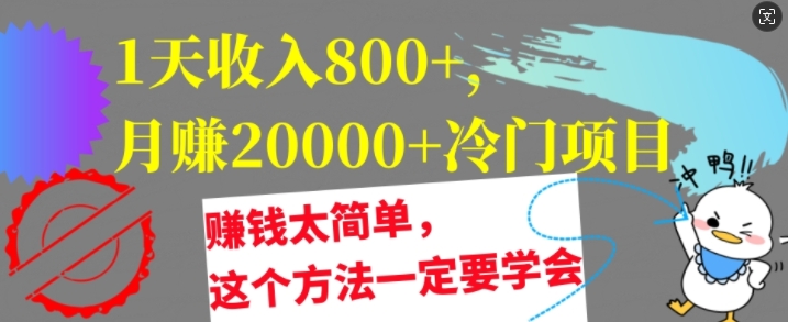 1天收益8张，月赚2w 蓝海项目，挣钱太简单了，用这种方法一定要学会【干货知识】