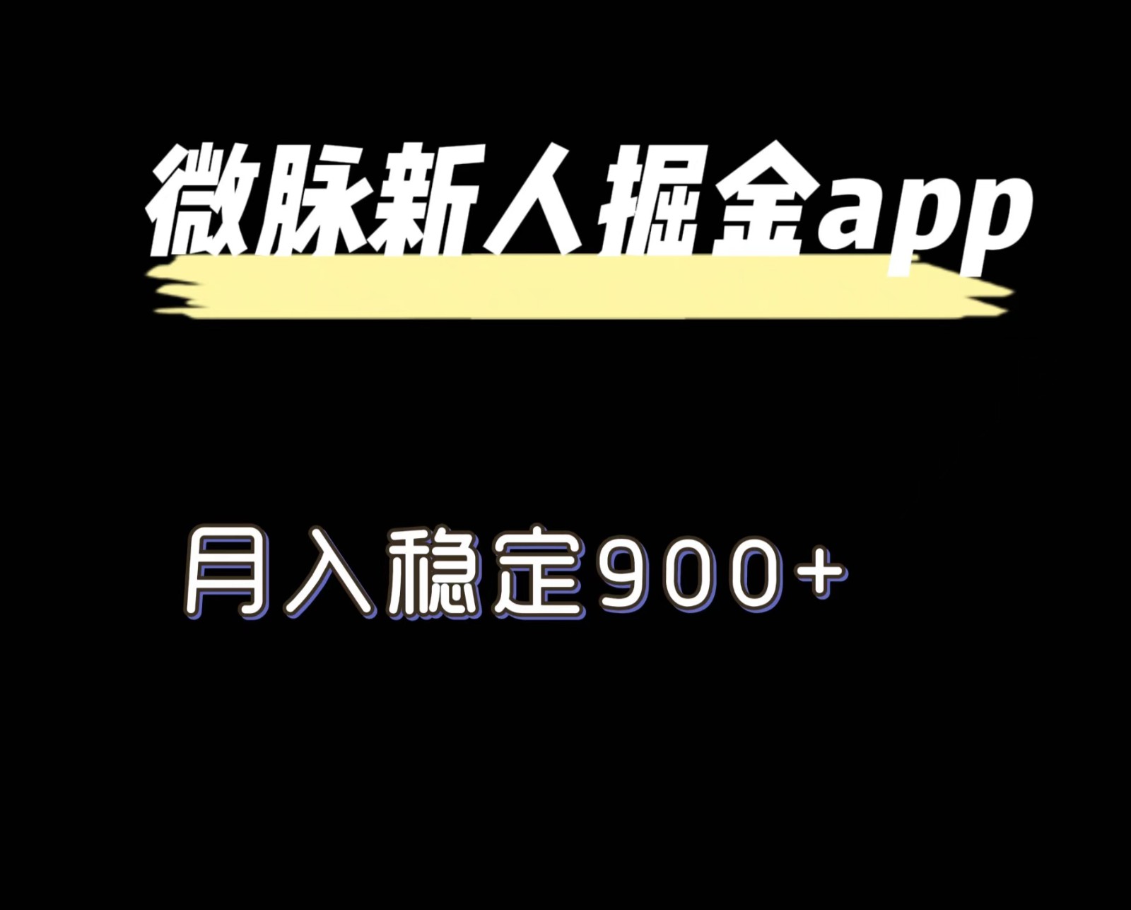 全新微脉长期新项目，引流掘金队，月入平稳900