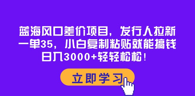 （10272期）蓝海风口价格差新项目，外国投资者引流，一单35，新手拷贝就可弄钱！日入30…