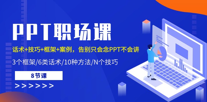 PPT初入职场课：销售话术 方法 架构 实例，道别只会念PPT不会说（8堂课）