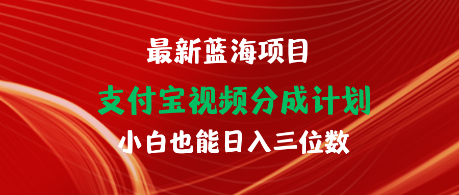 （9939期）全新蓝海项目 支付宝钱包视频频分为方案 新手也可以日入三位数