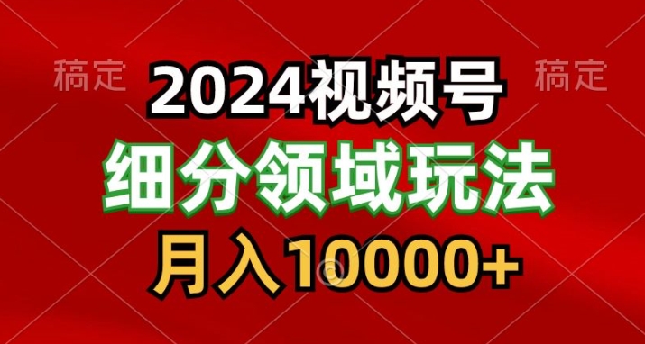 2024视频号分成计划细分领域爆款搬运玩法，每天5分钟，月入1W+