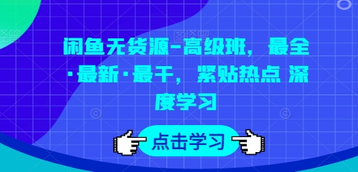 闲鱼平台无货源电商-提高班，最齐·全新·最干，紧靠网络热点 深度神经网络