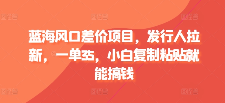 蓝海风口价格差新项目，外国投资者引流，一单35，新手拷贝就可弄钱