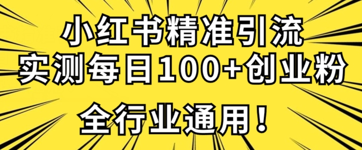 小红书的精准引流方法自主创业粉技术性，评测一天引流方法100 精准粉，整个行业可以用