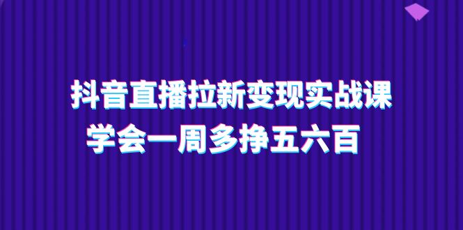 抖音直播间引流转现实操课，懂得一周多挣五六百（15堂课）