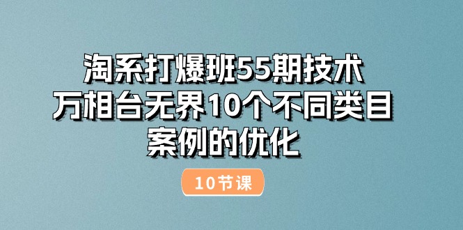 （10996期）淘宝打穿班55期技术性：万相台无边10种不同品类实例的改善（10节）