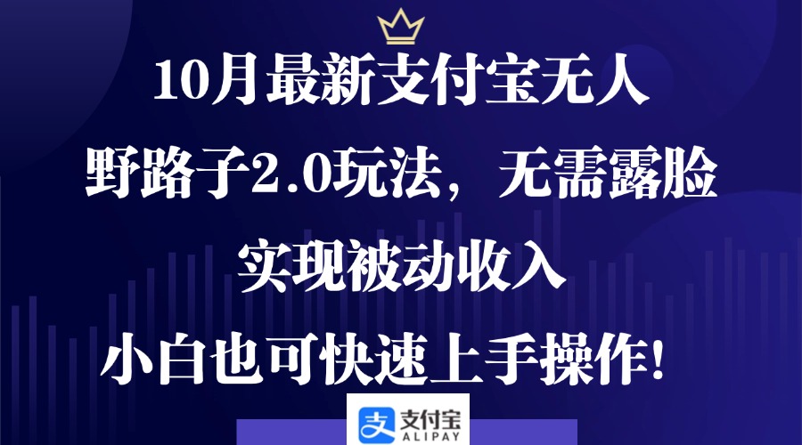 （12824期）10月最新支付宝无人野路子2.0玩法，无需露脸，实现被动收入，小白也可…