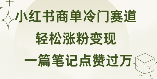 小红书的商单小众跑道 一篇手记关注点赞破万 轻轻松松增粉转现