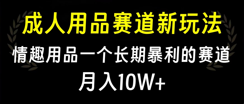 大人用品赛道新玩法，情趣用品一个长期暴利的赛道，月入10W+