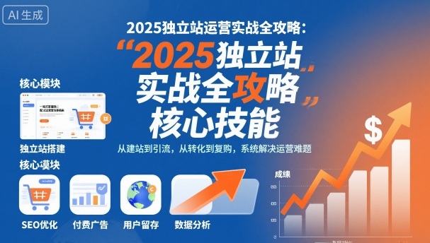 2025独立站运营实战全攻略，一站式掌握独立站运营核心技能