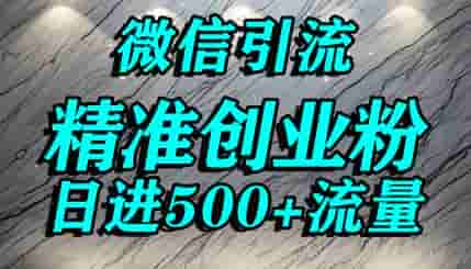 怎么打创业粉?微信送资料锁定精准创业粉，解决跨平台引流封号，单人日进500+的引流操作