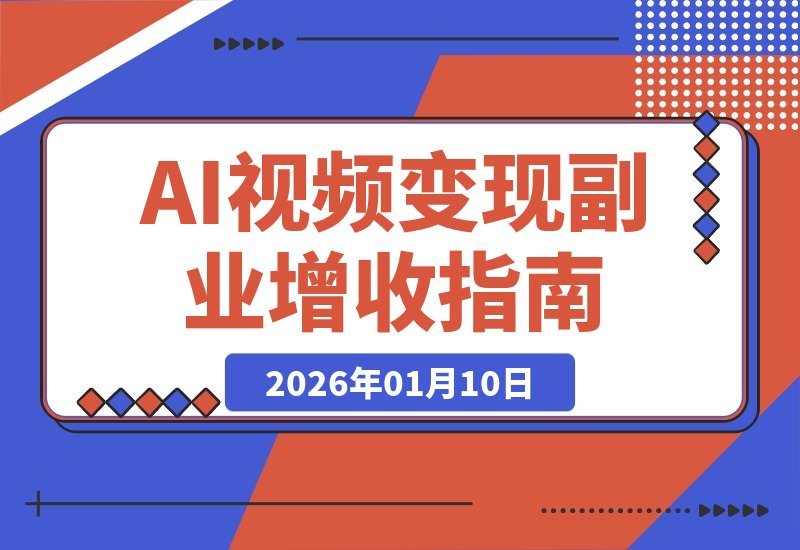 【2026.01.10】AI视频创收指南：轻松制作短片接商单，副业月入千元不是梦