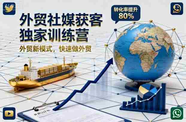 外贸社媒获客独家训练营，外贸新模式，快速做外贸（更新26年4月）