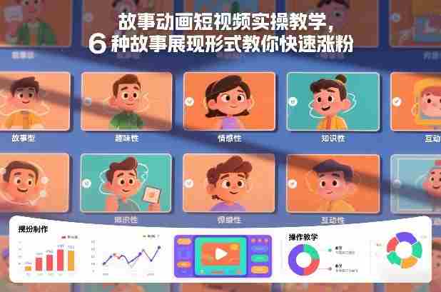 故事动画短视频实操教学，6种故事展现形式教你快速涨粉