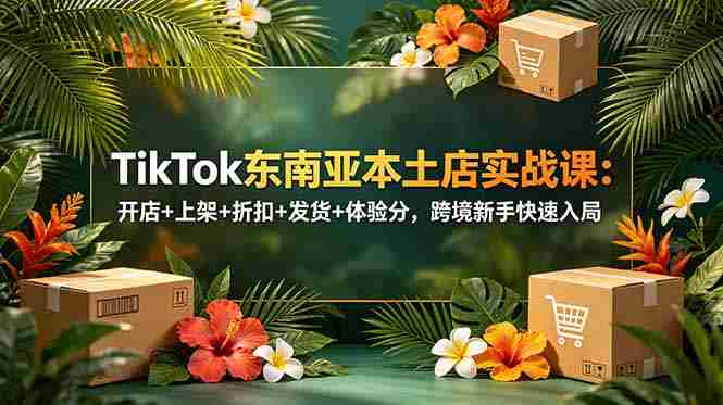 （18984期）TikTok东南亚本土店实战课：开店+上架+折扣+发货+体验分，跨境新手快速入局