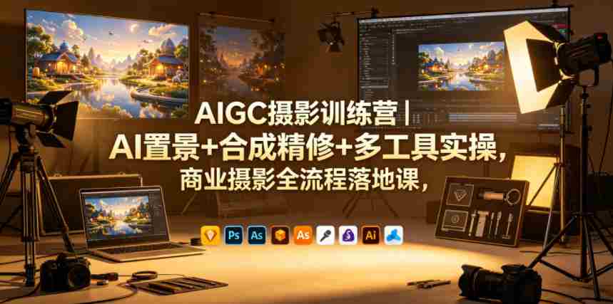 AIGC摄影训练营｜AI置景+合成精修+多工具实操，商业摄影全流程落地课