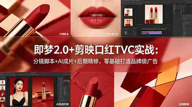 （18729期）即梦2.0+剪映口红TVC实战：分镜脚本+AI成片+后期精修，零基础打造品牌级广告