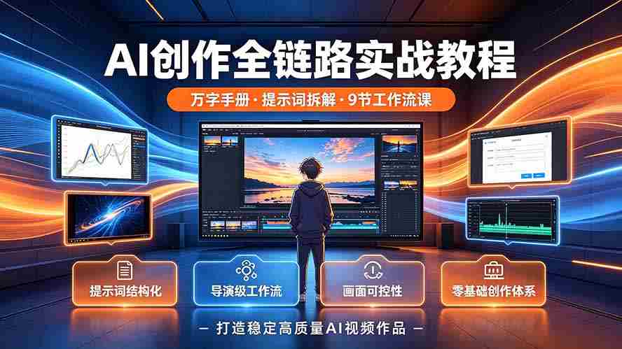 （19247期）AI创作全链路实战教程｜万字手册·提示词拆解·9节工作流课，打造稳定高质量AI视频作品
