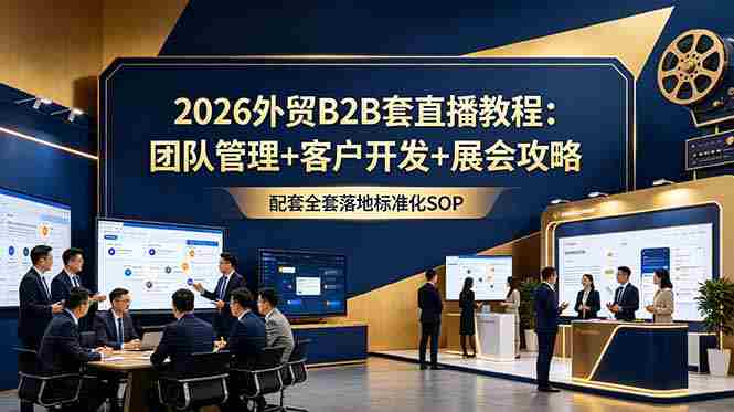 （18994期）2026外贸B2B套直播教程：团队管理+客户开发+展会攻略，配套全套落地标准化SOP