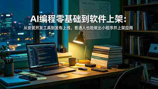 （19109期）AI编程零基础到软件上架：从安装开发工具到发布上线，普通人也能做出小程序并上架应用商店