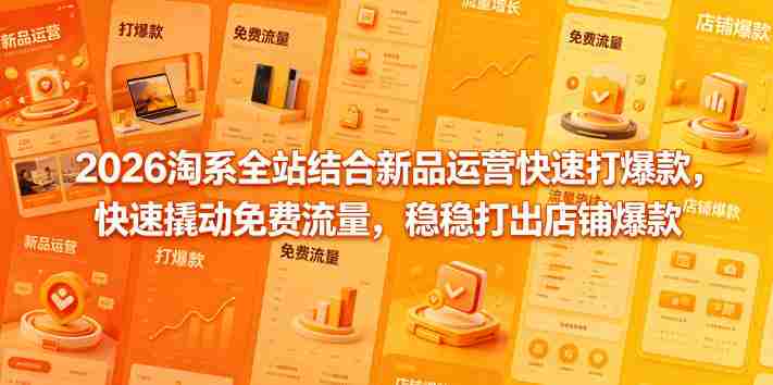 2026淘系全站结合新品运营快速打爆款，快速撬动免费流量，稳稳打出店铺爆款（更新5月12日）