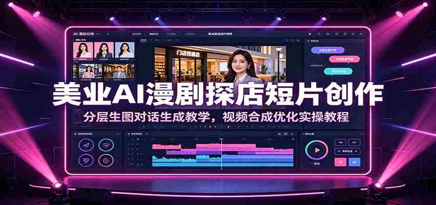 美业AI漫剧探店短片创作：分层生图对话生成教学，视频合成优化实操教程